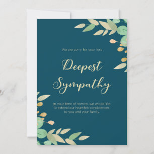 Tranquil Reflections Framed Leafy Green Sympathy  Invitation