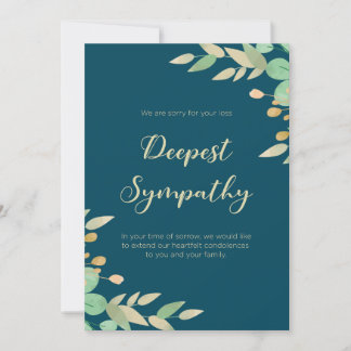 Tranquil Reflections Framed Leafy Green Sympathy  Invitation