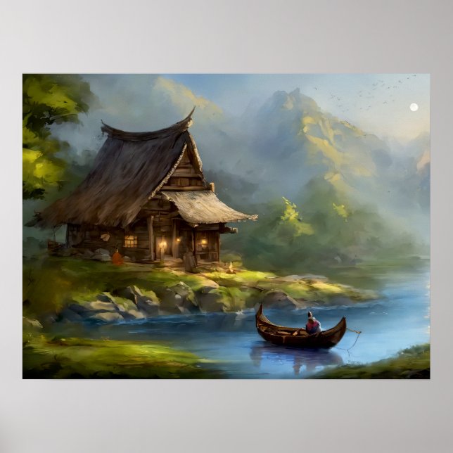 Tranquil Retreat: Lakeside Haven Poster (Front)