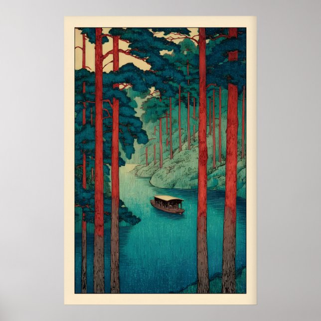 Tranquil River Wall Art Hasui Kawase Style, Calm (Front)