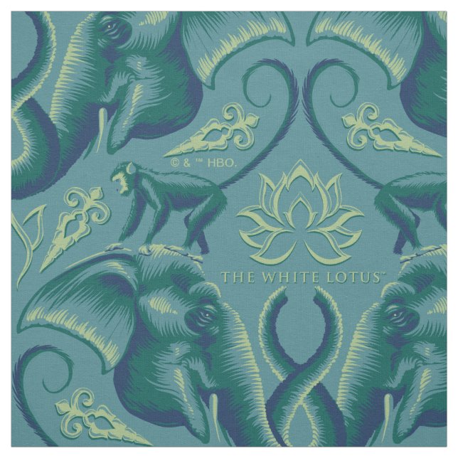Tranquil Safari Tapestry Pattern - The White Lotus Fabric (Swatch)
