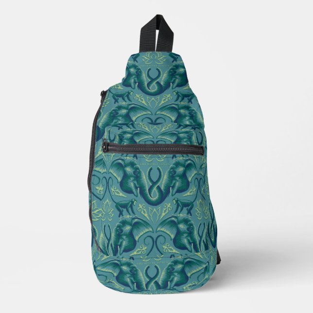Tranquil Safari Tapestry Pattern - The White Lotus Sling Bag (Front)