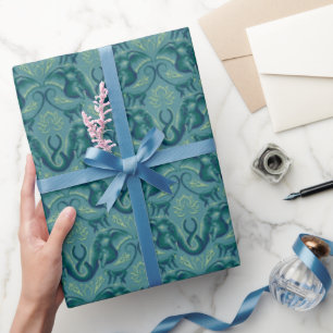 Tranquil Safari Tapestry Pattern - The White Lotus Wrapping Paper