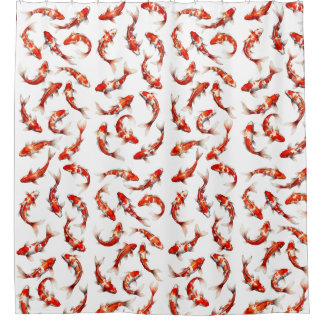 Tranquil scene of koi with watercolor technique shower curtain