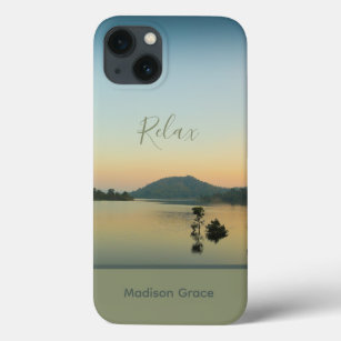 Tranquil Scenic Lake Sunset Customisable iPhone 13 Case