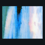 Tranquil Sea Poster<br><div class="desc">This watercolor features the ocean in an array of blues, aquas, and a touch of pink. It is so calming and serene. A perfect piece of art to bring the beauty of the ocean into your home and give pleasure timelessly.</div>