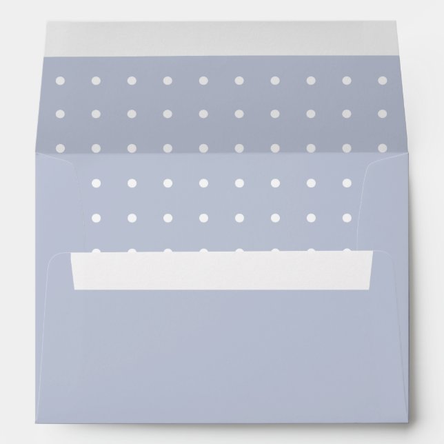 Tranquil Seas | Grey Blue Polka Dots Envelope (Back (Bottom))