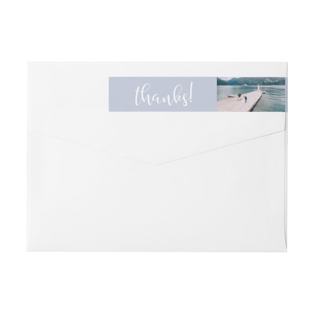 Tranquil Seas | Photo Wedding Thank You Wrap Around Label (Back)