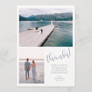 Tranquil Seas Two Photo Wedding Thank You Card