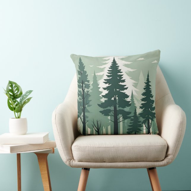 Tranquil Silhouette Forest Cushion (Chair)