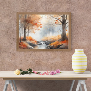 Tranquil Stream - Watercolor Landscape Photo Print