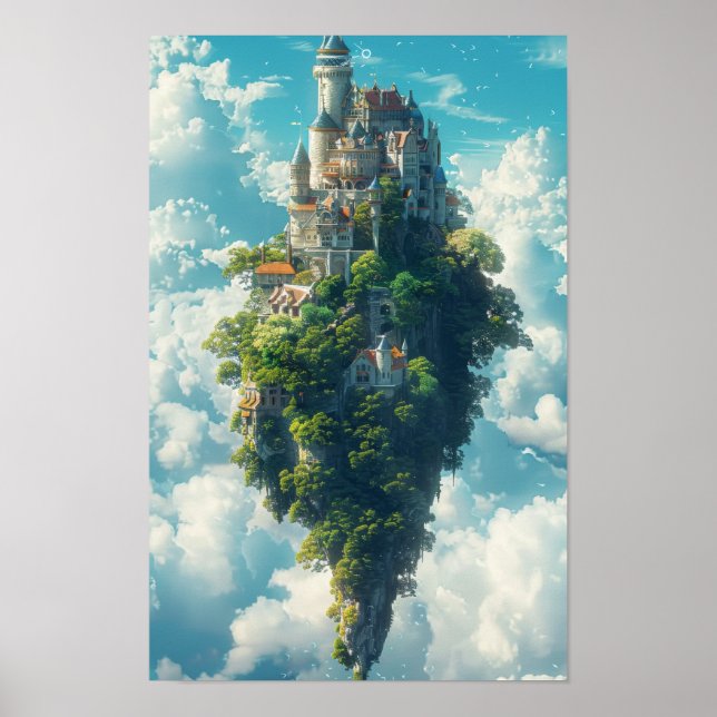 Tranquil Sunrise Over Clear Sky Cloud Background P Poster (Front)