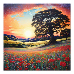 Tranquil Sunset Meadow Photo Print