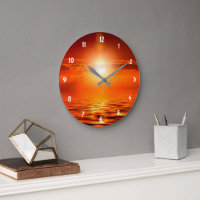 Tranquil Sunset Orange Golden Sky Over Sea Ocean