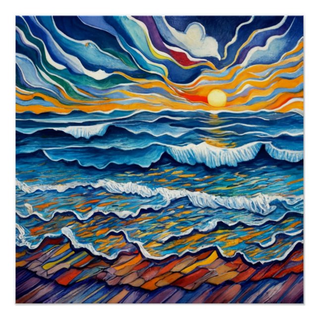  Tranquil Sunset Poster (Front)