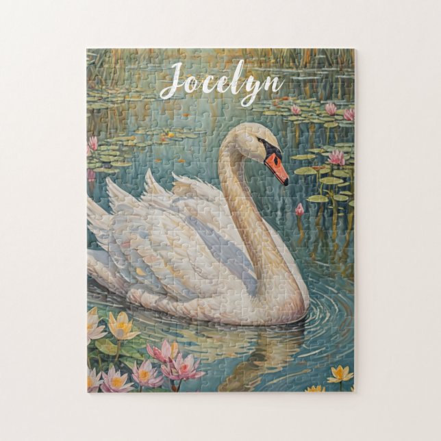 Tranquil Swan Serenade Jigsaw Puzzle (Vertical)