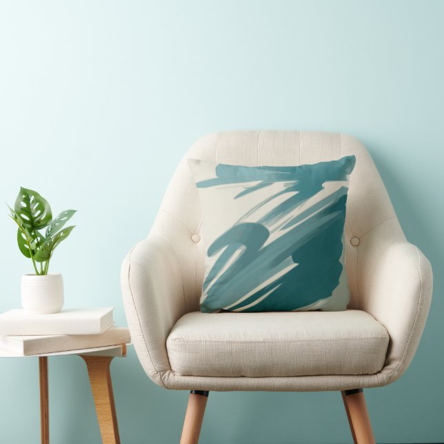 Tranquil Teal Abstract Cushion (Chair)