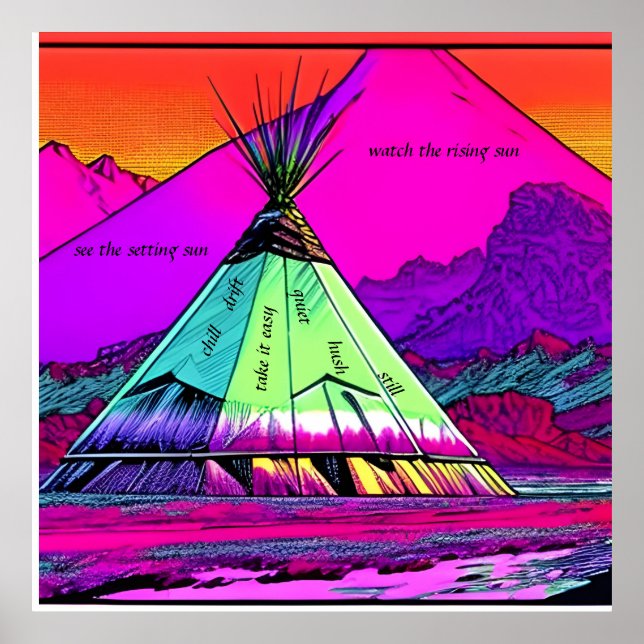 TRANQUIL TEPEE - quite hush still. Editable text Poster (Front)