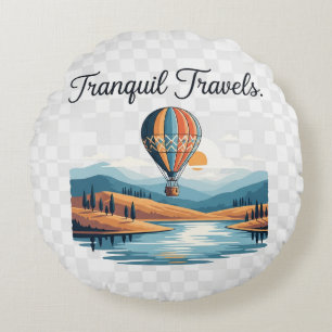 Tranquil Travels. Round Cushion
