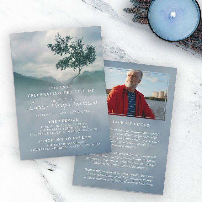 Tranquil Tree Announcement Life Celebration Photo (Creator Uploaded)