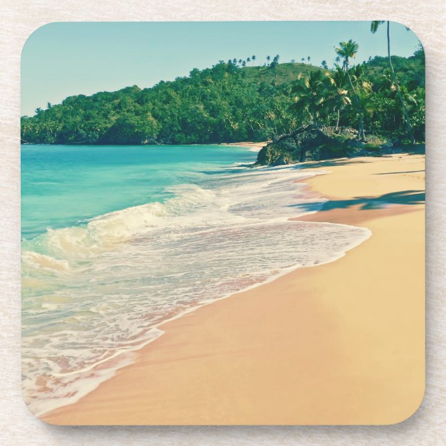 Tranquil Tropical Island Beach Coaster (Front)