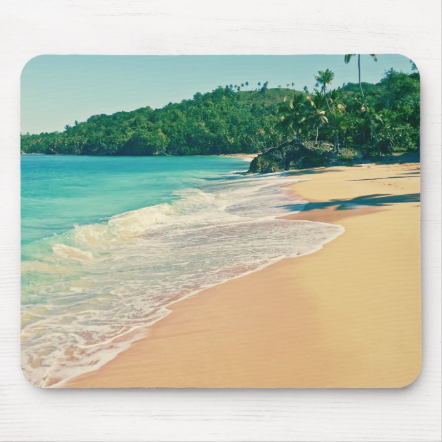 Tranquil Tropical Island Beach Mouse Pad (Front)