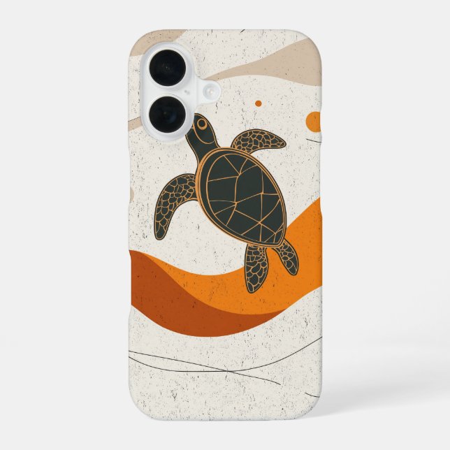Tranquil Turtle Journey iPhone 16 Case (Back)