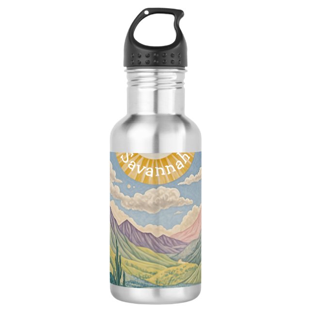 Tranquil Valley: Pastel Landscape 710 Ml Water Bottle (Front)