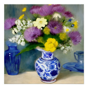 Tranquil Vase of Flowers Print