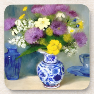 Tranquil Vase of Flowers Print Coaster