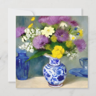 Tranquil Vase of Flowers Print Thank You Card