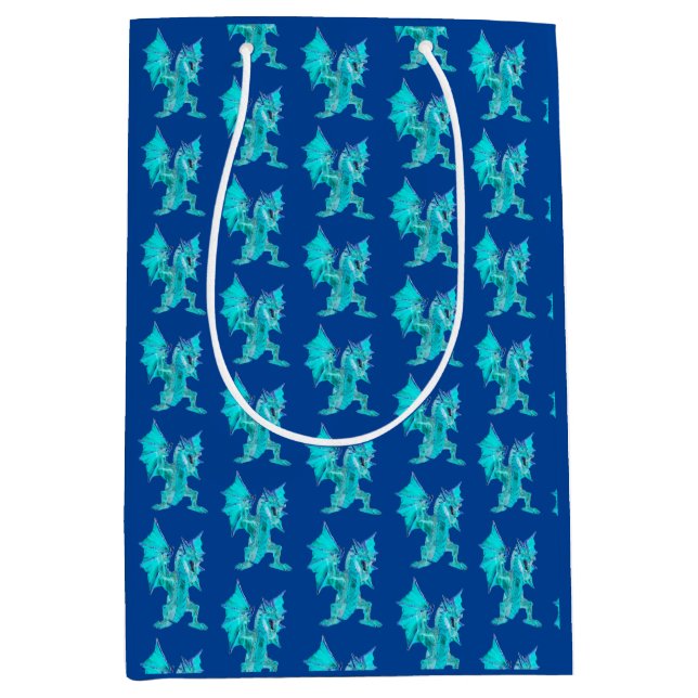Tranquil Water Dragon Design Medium Gift Bag (Front)