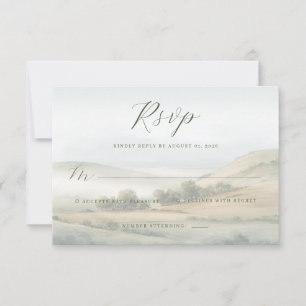 Tranquil Watercolor Landscape RSVP Card