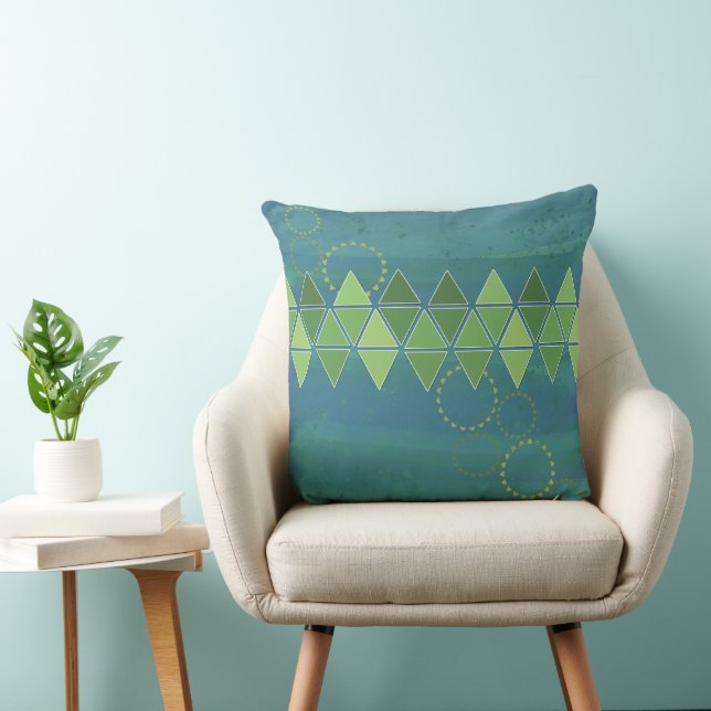 Tranquil Waters Abstract Throw Pillow (Chair)
