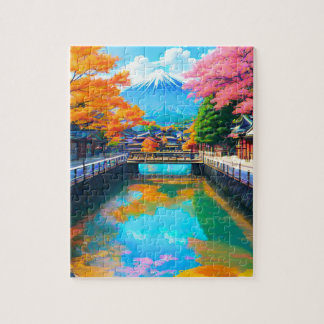 Tranquil Waters: Mt. Fuji's Reflection Jigsaw Puzzle