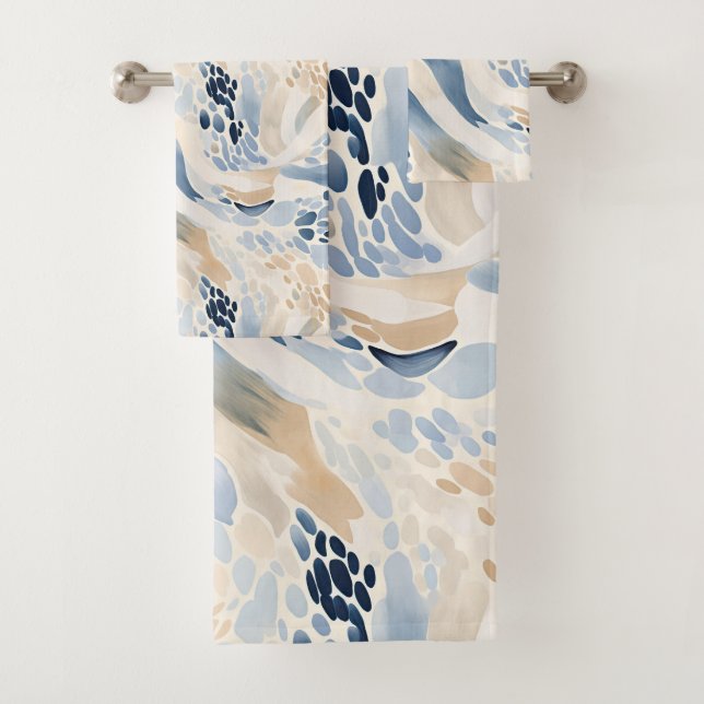 Tranquil Wave Pool Pattern Bath Towel Set (Insitu)