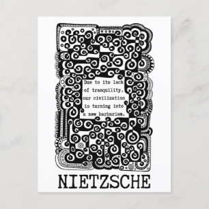 TRANQUILITY and barbarism quote by Nietzsche  Postcard