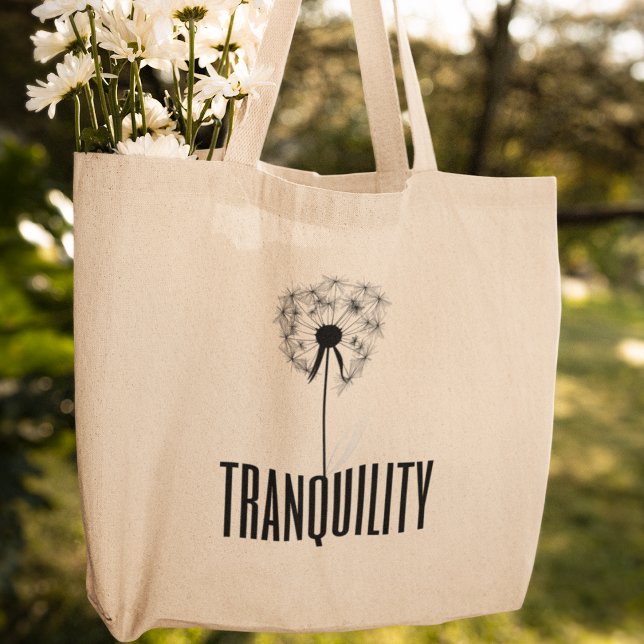 Tranquility Dandelion Serenity Stylish Modern Tote Bag (Shop now and carry a sense of calmness wherever you go.!)