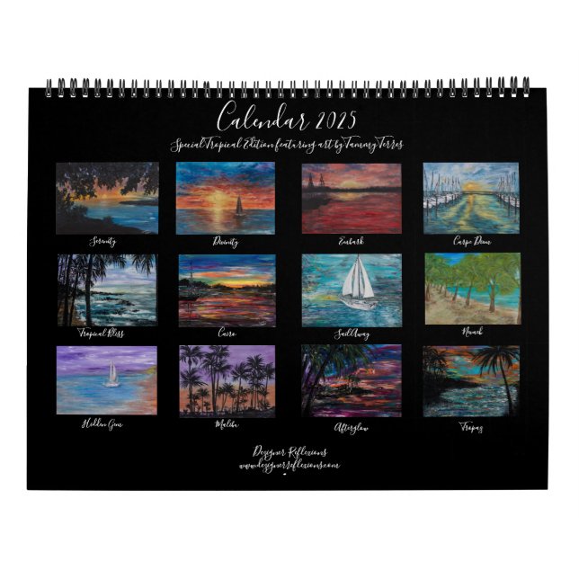 Tranquillity 2025 Calendar by Artist Tammy Terres (Back)