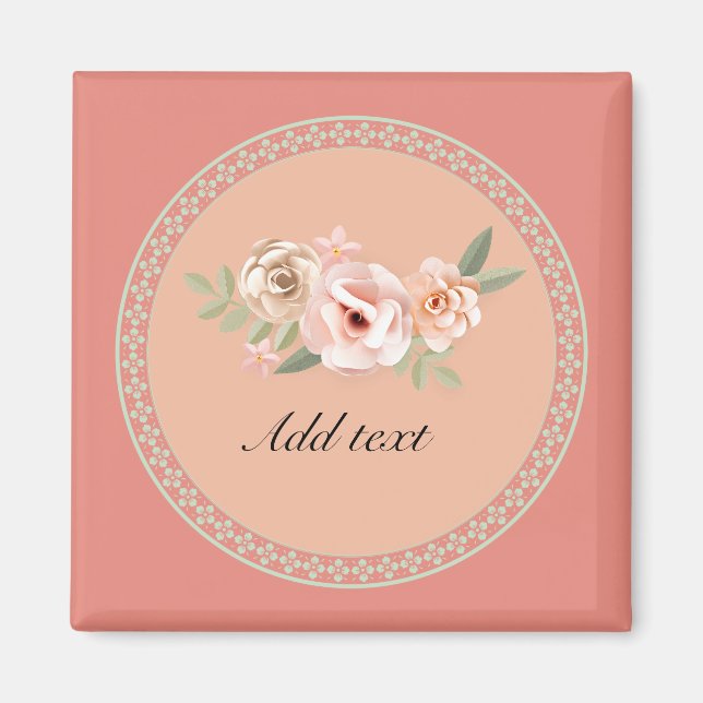 Tranquillity, beautiful floral design template, magnet (Front)