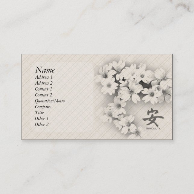 Tranquillity Business Card (Front)