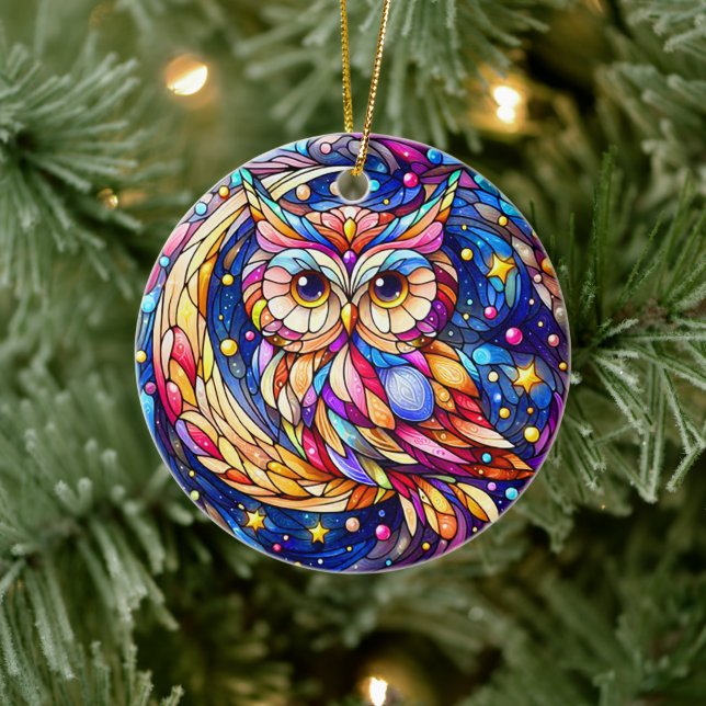 Tranquillity in Glass A Floral Stained Glass Windo Ceramic Ornament (Tree)