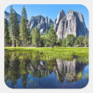 Tranquillity In Yosemite Square Sticker
