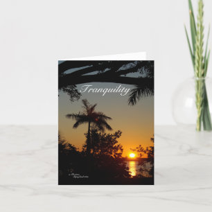 Tranquillity sunset Palm tree Note card