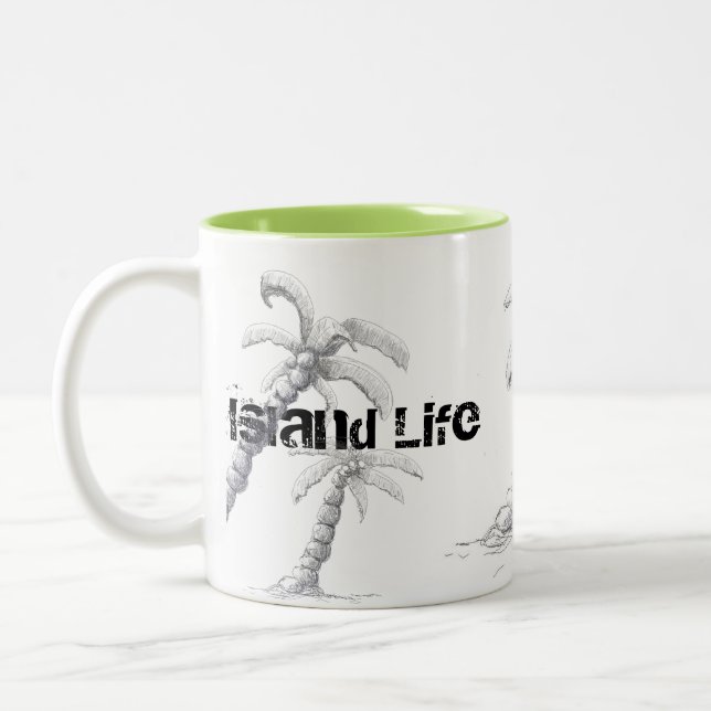 Tranquilo - Beach Life Palm Tree Mug by Yotigo (Left)