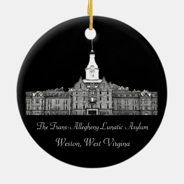 Trans-Allegheny Lunatic Asylum Ceramic Tree Decoration (Back)