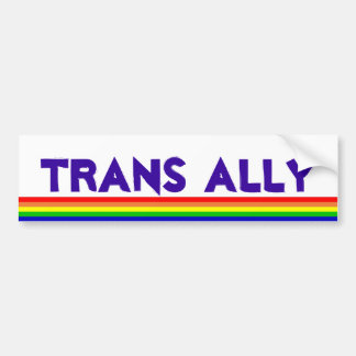 Trans Ally, rainbow Bumper Sticker