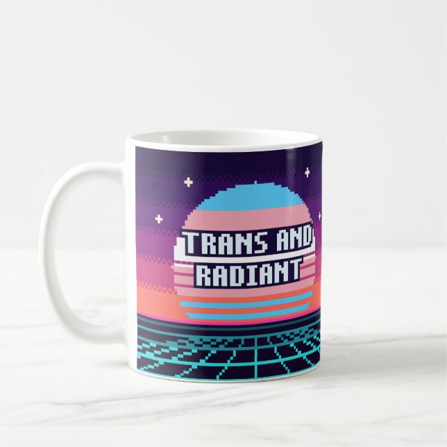 Trans And Radiant Pride Pixel Mug (Left)