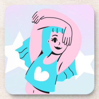 trans art on paper coaster