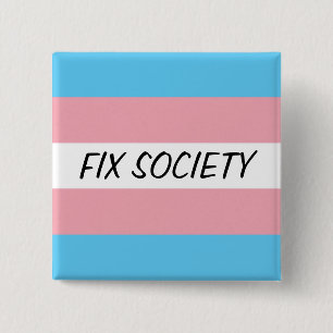Trans Button: Fix Society 15 Cm Square Badge